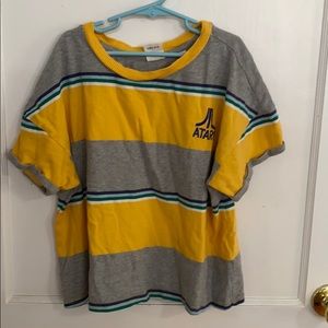 striped atari embroidered crop top